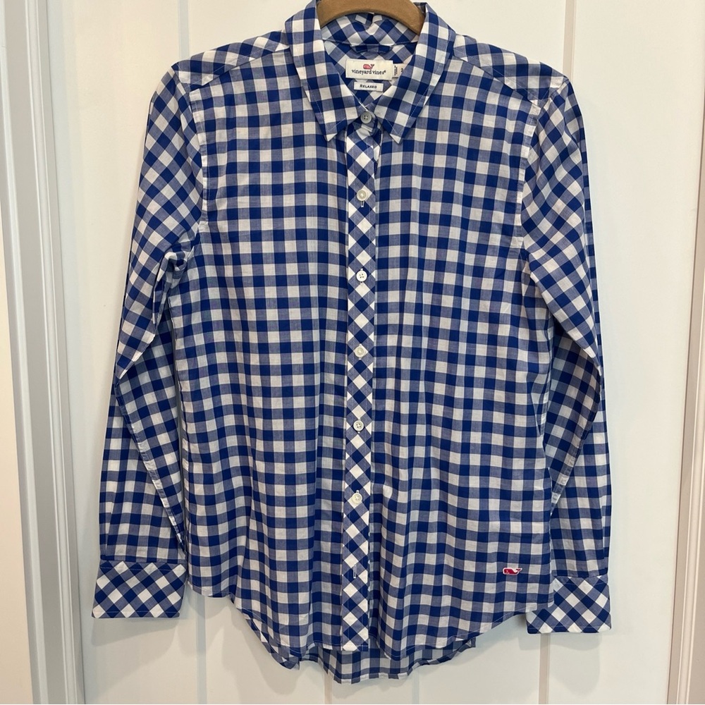 Vineyard Vines Blyden Gingham Relaxed Button Down‎ Shirt. Size 2 Style 2W1046